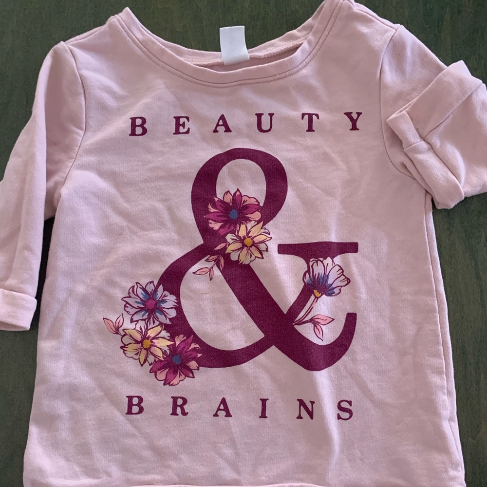 Girls 4T “Beauty & Brains” Shirt